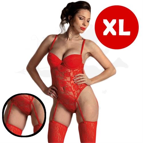 Body con copa semitransparente rojo